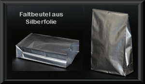 Faltbeutel aus Silberfolie, 145 x 85, 50 St�ck