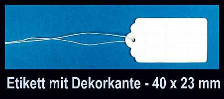 Etikett mit Dekorkante